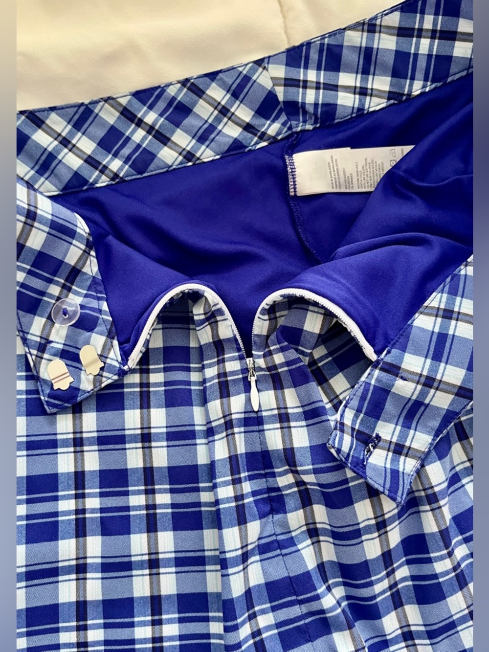 💙 IZOD Golf Blue Plaid Skort | Preppy + Sporty Chic | Tennis | Size 12 - Picture 3 of 9